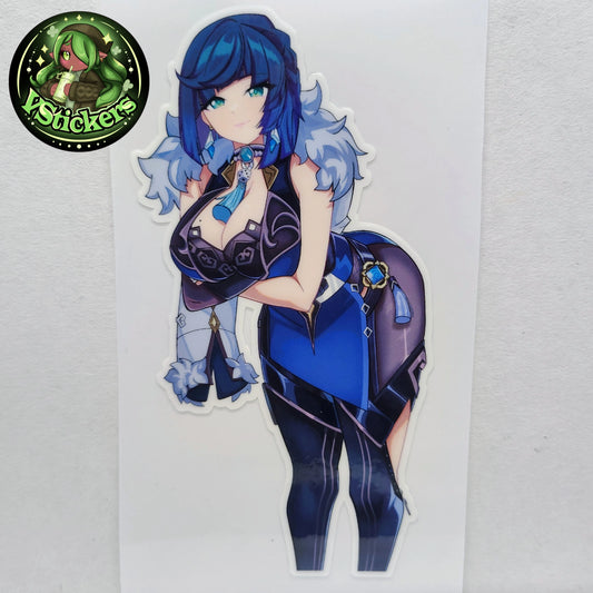 [Genshin Impact] Yelan Fan Art Water-Resistant Vinyl Sticker! Fan-Made Merchandise!