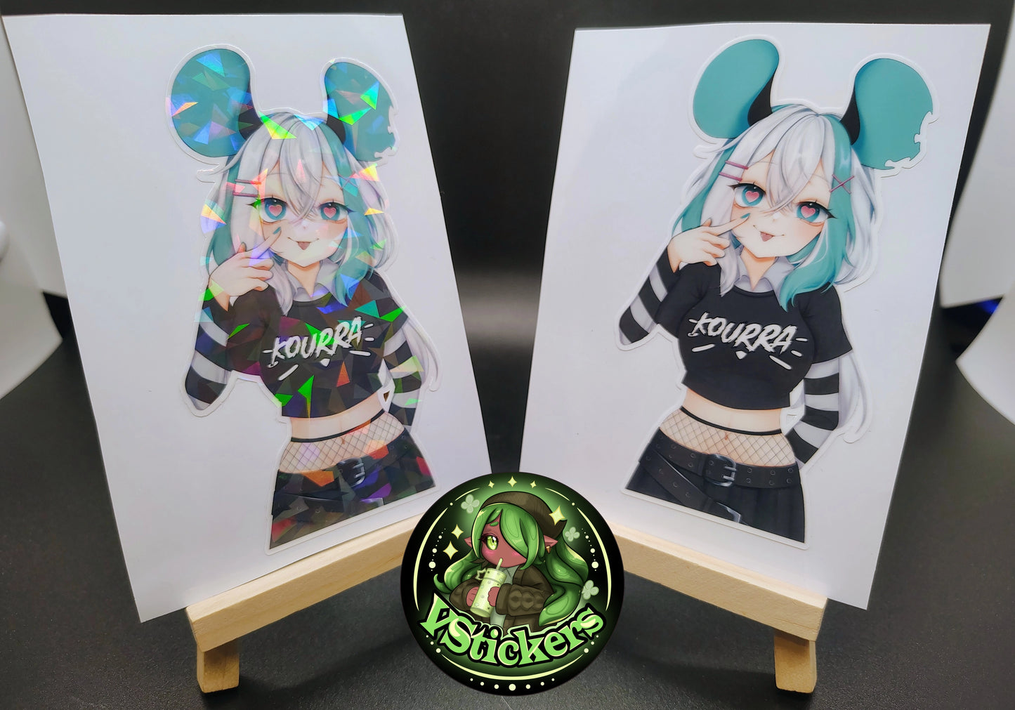 [VTuber] Kourra Goth Tease Version Fan Art Sticker! - Fan Art Water-Resistant Vinyl Sticker!