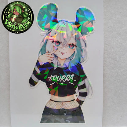 [VTuber] Kourra Goth Tease Version Fan Art Sticker! - Fan Art Water-Resistant Vinyl Sticker!