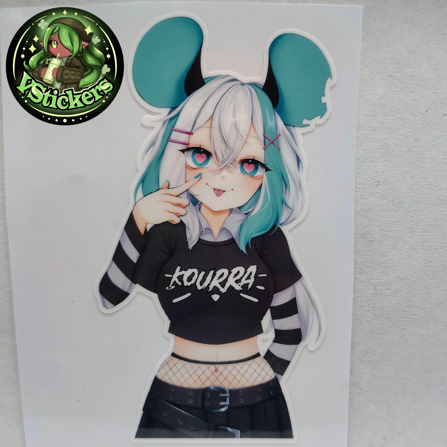 [VTuber] Kourra Goth Tease Version Fan Art Sticker! - Fan Art Water-Resistant Vinyl Sticker!