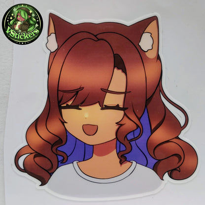 [OC] Maria Silva the Overthinking Catgirl Version! - Water-Resistant Vinyl Sticker!