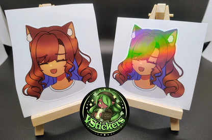 [OC] Maria Silva the Overthinking Catgirl Version! - Water-Resistant Vinyl Sticker!