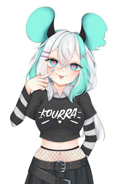 [VTuber] Kourra Goth Tease Version Fan Art Sticker! - Fan Art Water-Resistant Vinyl Sticker!