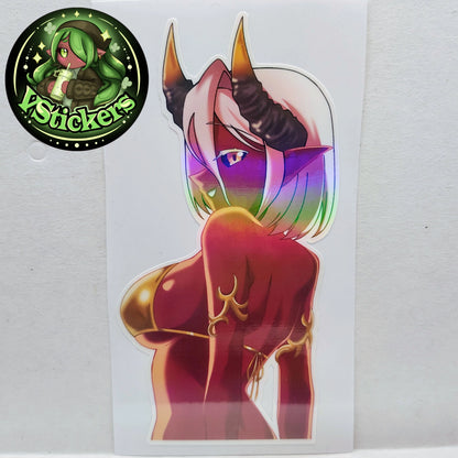 [OC] Atasha Hlaalu the Dark Elf Daedra (Sunset Bikini) - Water-Resistant Vinyl Sticker!
