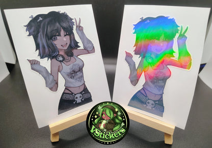 [OC] Audrey Marshall the Emo Tsundere! - Water-Resistant Vinyl Sticker!