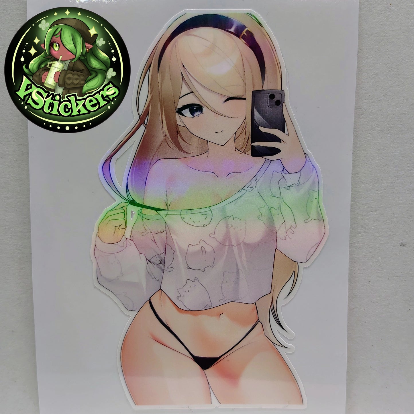[OC] Crossia Thalius Sleepwear Selfie! - Water-Resistant Vinyl Sticker!