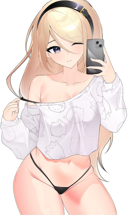 [OC] Crossia Thalius Sleepwear Selfie! - Water-Resistant Vinyl Sticker!