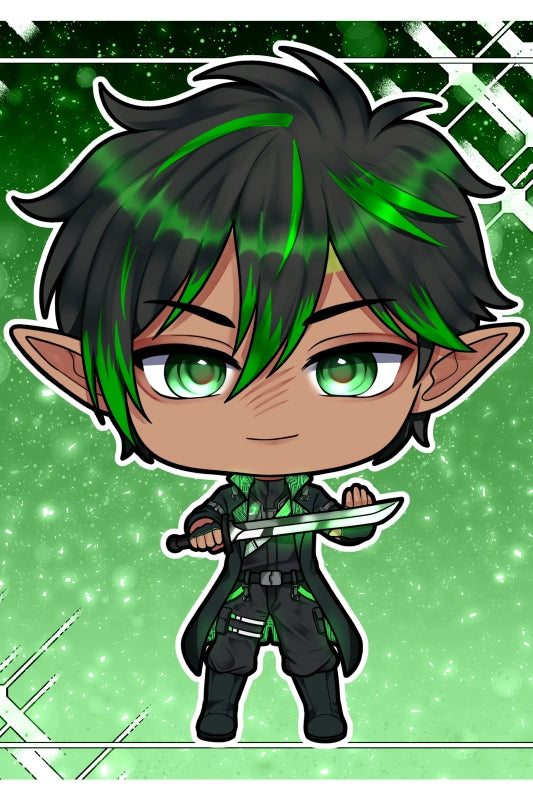 [OC] Raymondo Cerest Battle Ready Chibi! - Water-Resistant Vinyl Sticker & Print!