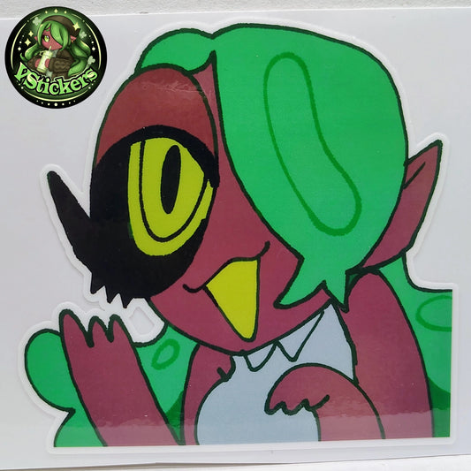 [OC] Emeralda Silly Goober Wave Sticker! - Water-Resistant Vinyl Sticker!