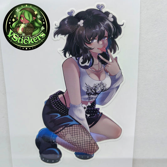 [OC] Audrey Marshall Emo Rocker Pose! - Water-Resistant Vinyl Sticker!