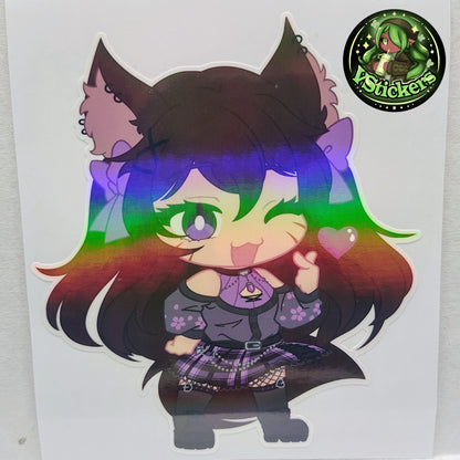 [VTuber] Akiphonic Chibi Heart Fan Art Sticker! Water-Resistant Vinyl Sticker!