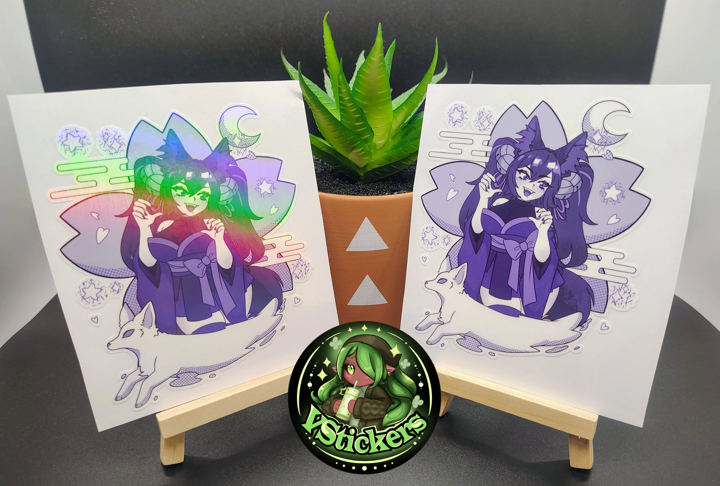 [VTuber] Akiphonic Monochrome Sticker! Water-Resistant Vinyl Sticker!