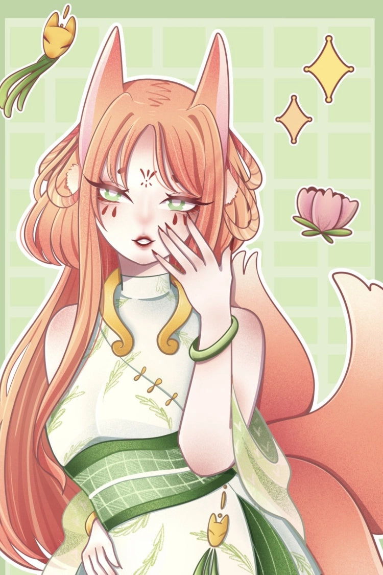 [OC] Rita Cencilia the Foxy Kemonomimi Sticker Version #2! Water-Resistant Vinyl Sticker!