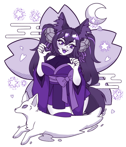[VTuber] Akiphonic Monochrome Sticker! Water-Resistant Vinyl Sticker!