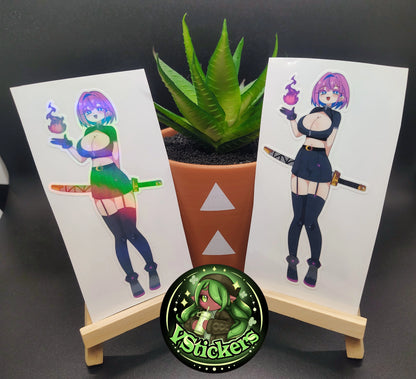 [OC] Katie Razora the Drunk Spellsword! Water-Resistant Vinyl Sticker!