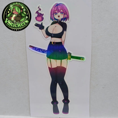 [OC] Katie Razora the Drunk Spellsword! Water-Resistant Vinyl Sticker!