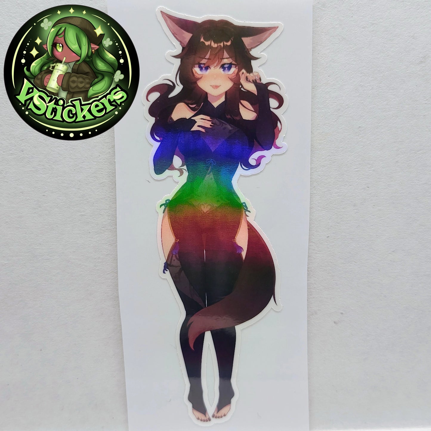 [VTuber] Akiphonic the Comfy Demon Fox Vtuber Version #2! - Water-Resistant Fan Art Vinyl Sticker!
