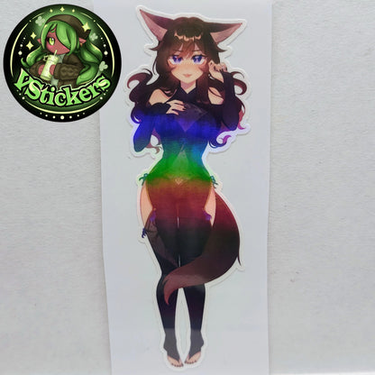 [VTuber] Akiphonic the Comfy Demon Fox Vtuber Version #2! - Water-Resistant Fan Art Vinyl Sticker!