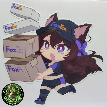 [VTuber] Akiphonic Chibi FoxEx Fan Art Sticker! Water-Resistant Vinyl Sticker!