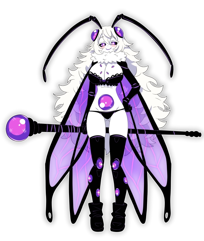 [OC] Viruwa Nightshade the Viral Mothgirl! Water-Resistant Vinyl Sticker!