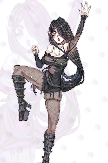 [OC] Jessica Cerest the Friendly Gothic Kickboxer! Water-Resistant Vinyl Sticker!