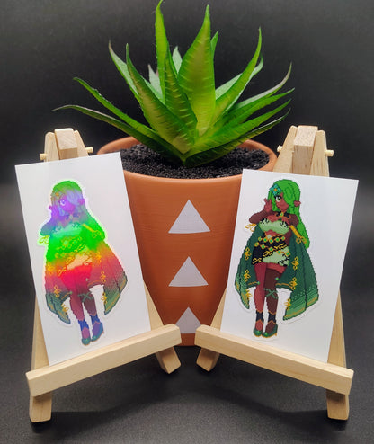 [OC] Emeralda Formal Pixel Art Sticker! Water-Resistant Vinyl Sticker!