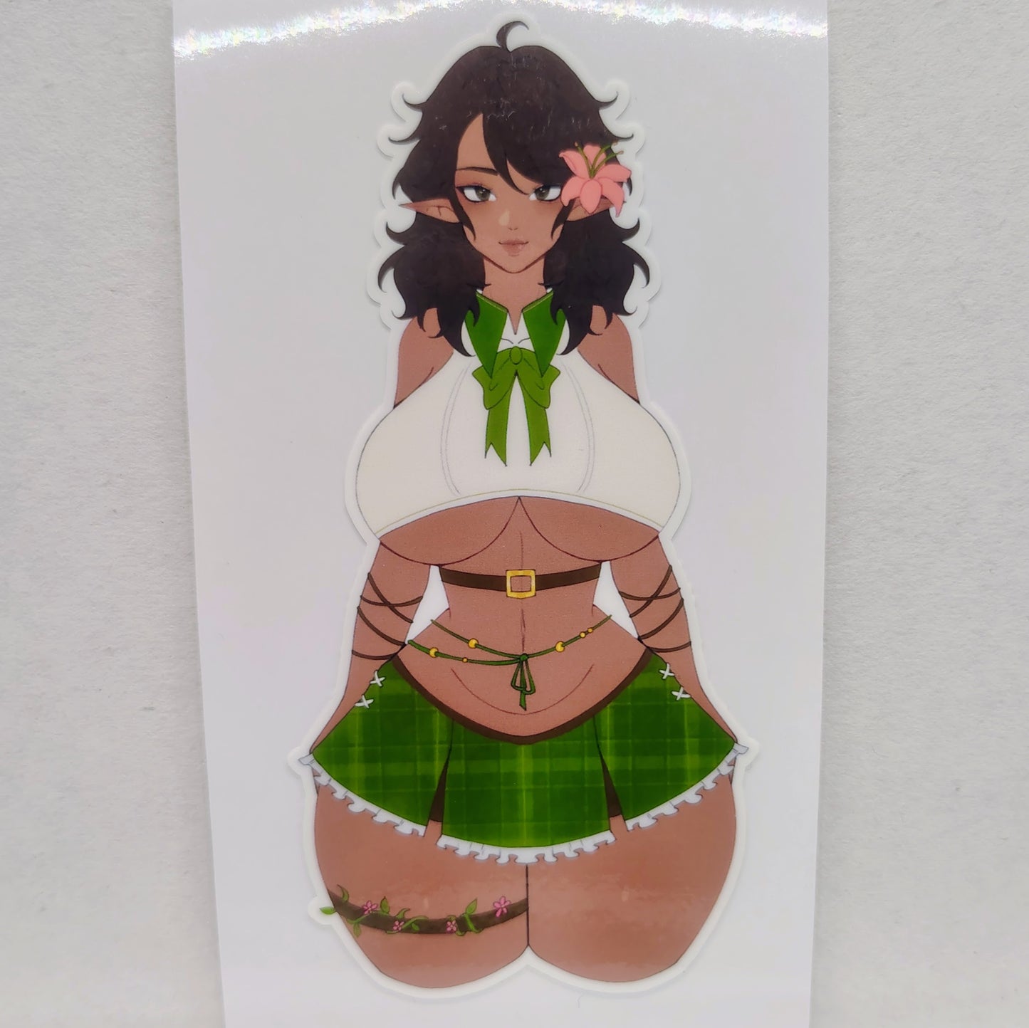 [OC] Tarisanna Martel the Thicc College Elf! Water-Resistant Vinyl Sticker!