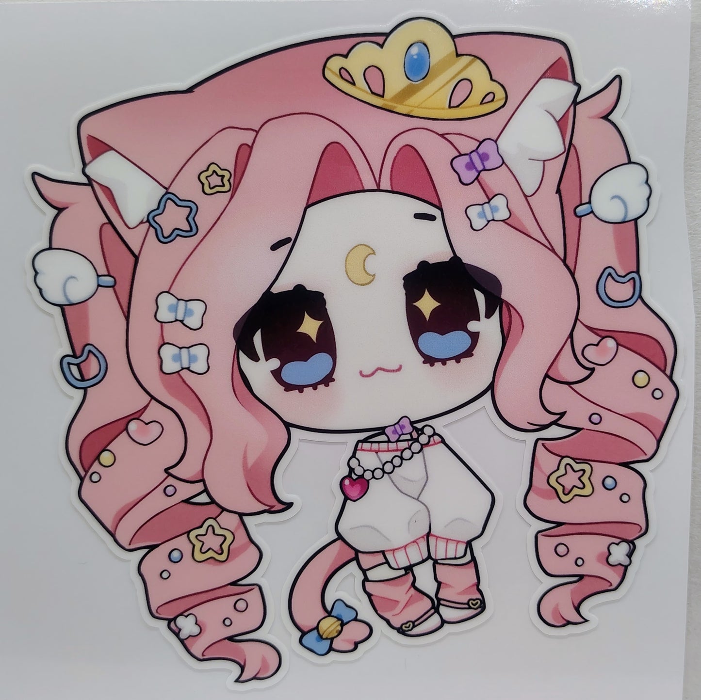 [VTuber] Mooni Eepy Time Chibi Fan Art Sticker! - Fan Art Water-Resistant Vinyl Sticker!