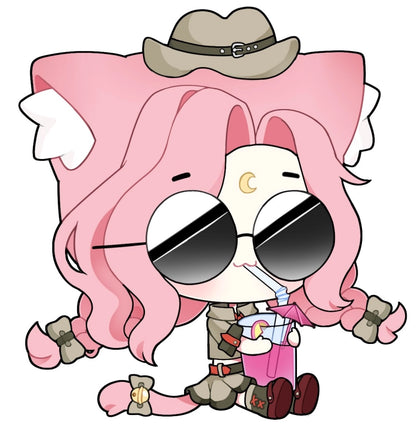 [VTuber] Mooni EZ Chill Chibi Scout Fan Art Sticker! - Fan Art Water-Resistant Vinyl Sticker!