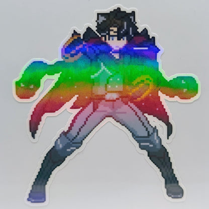 [Genshin Impact] Pixel Wriothesley Fan Art Water-Resistant Vinyl Sticker! Fan-Made Merchandise!