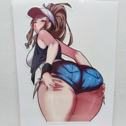 [Video Game] Trainer Hilda Extra Thicc Fan Art Water-Resistant Vinyl Sticker! Fan-Made Merchandise!