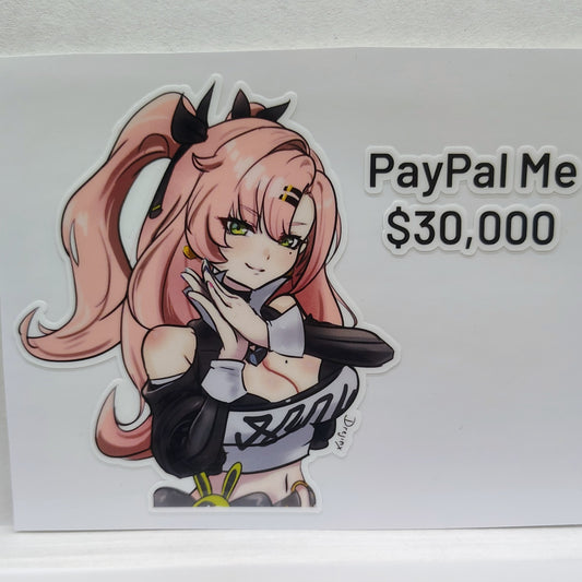 [Zenless Zone Zero] Nicole Demara Pay Me $10K Meme! Fan Art Water-Resistant Vinyl Sticker!