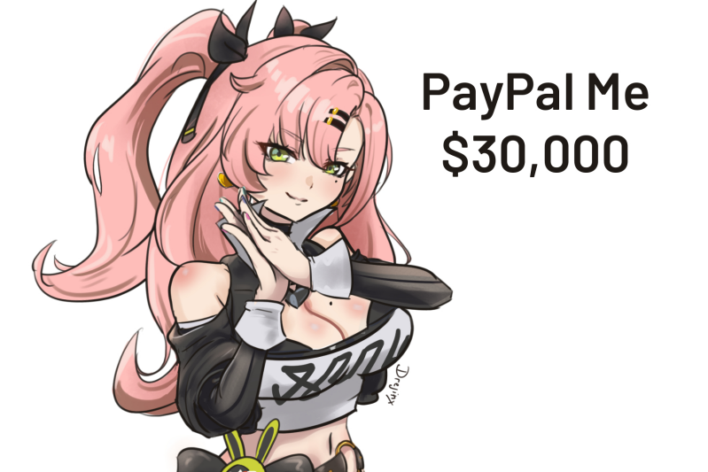 [Zenless Zone Zero] Nicole Demara Pay Me $10K Meme! Fan Art Water-Resistant Vinyl Sticker!