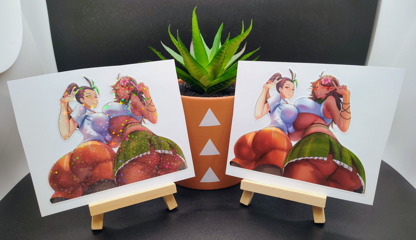 [OC] Nemona & Tarisanna Martel Thicc Schoolgirls! Water-Resistant Vinyl Sticker!