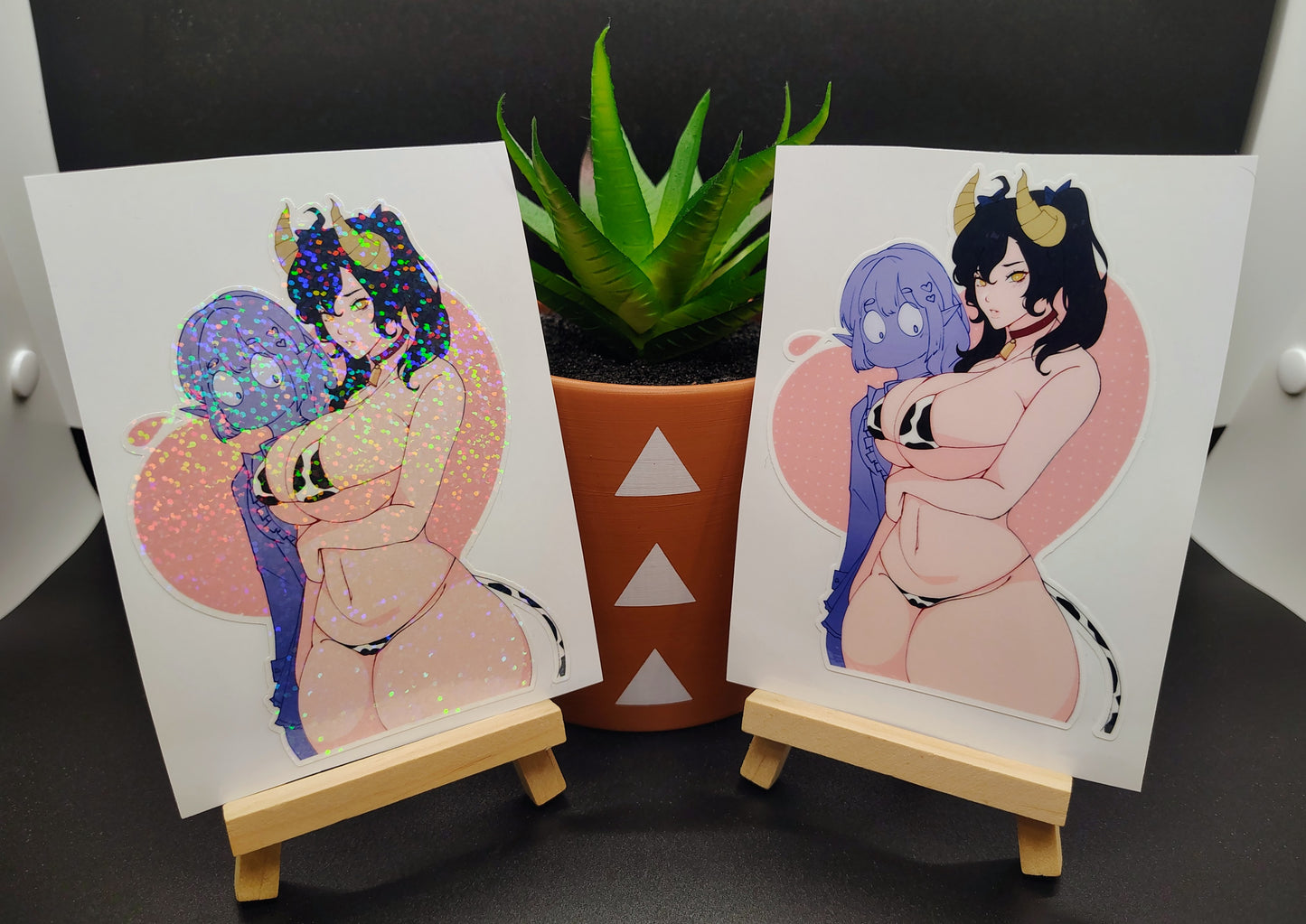 [OC] Rosa Hectora Cow Bikini! Water-Resistant Vinyl Waifu Anime Sticker!