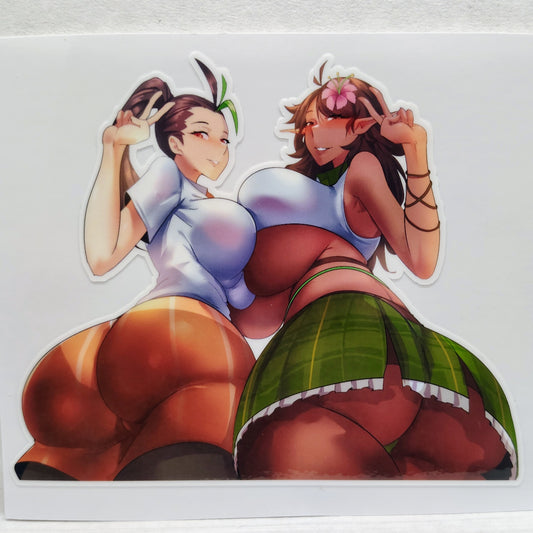 [OC] Nemona & Tarisanna Martel Thicc Schoolgirls! Water-Resistant Vinyl Sticker!