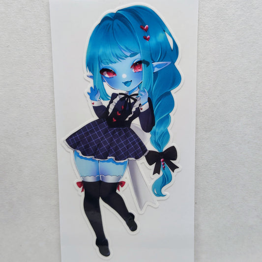 [OC] Sea-na Azure the Goblin Slime Girl! Water-Resistant Vinyl Sticker!