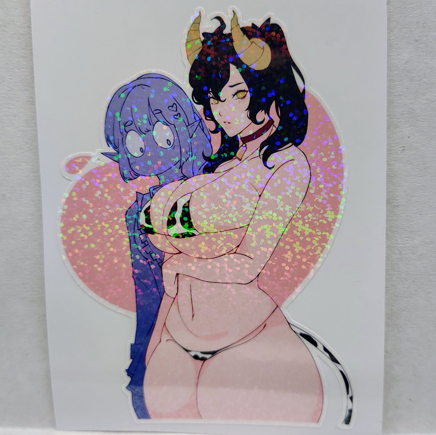 [OC] Rosa Hectora Cow Bikini! Water-Resistant Vinyl Waifu Anime Sticker!