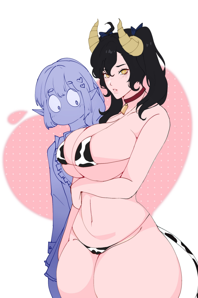 [OC] Rosa Hectora Cow Bikini! Water-Resistant Vinyl Waifu Anime Sticker!