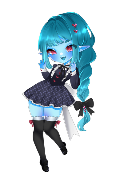 [OC] Sea-na Azure the Goblin Slime Girl! Water-Resistant Vinyl Sticker!