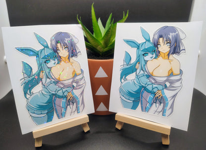 [OC] Aisia & Yumi the Ice Girls! - Water-Resistant Vinyl Sticker & Print!