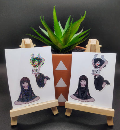 [OC] Suzue and Audrey Pixel Art Sticker! - Water-Resistant Vinyl Sticker!
