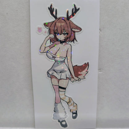 [OC] Edearna Doe Blort the "Innocent" Deer! Water-Resistant Vinyl Waifu Sticker!