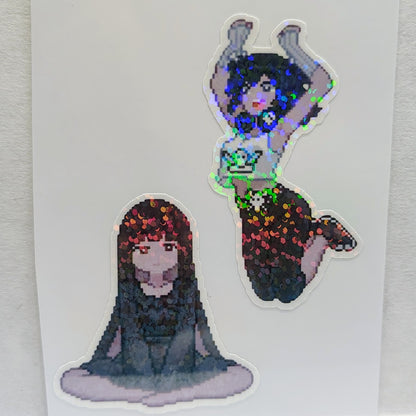 [OC] Suzue and Audrey Pixel Art Sticker! - Water-Resistant Vinyl Sticker!