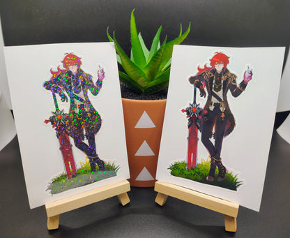 [Genshin Impact] Diluc Adventure Vibes! - Water-Resistant Vinyl Husbando Anime Sticker!