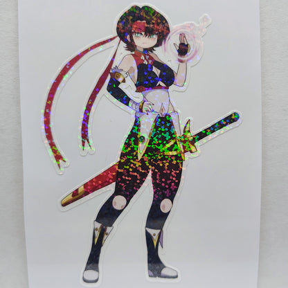[OC] Sillia Denim the Lone Berserker! Water-Resistant Vinyl Waifu Anime Sticker!