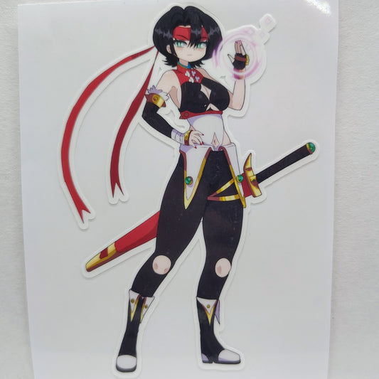[OC] Sillia Denim the Lone Berserker! Water-Resistant Vinyl Waifu Anime Sticker!