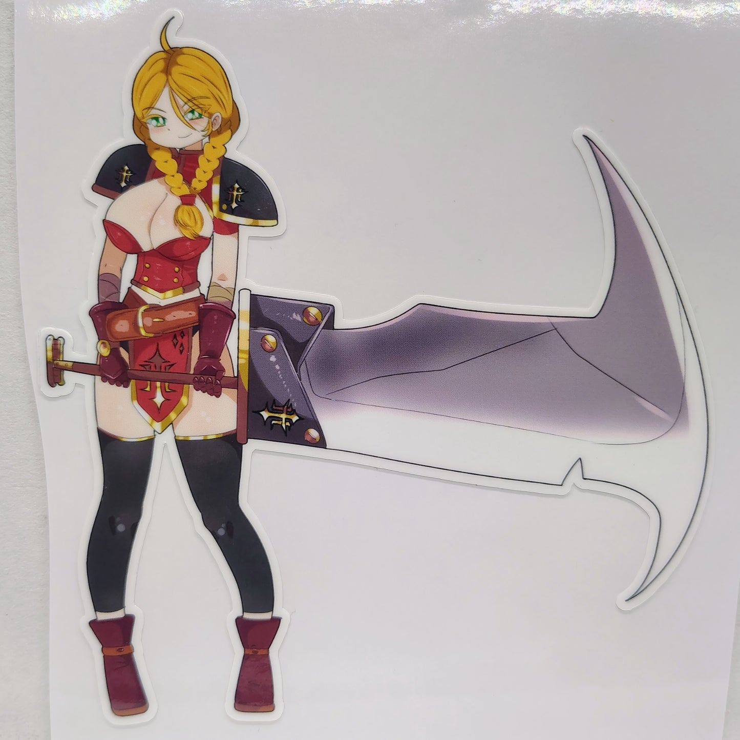 [OC] Benistra the Scarlet Bulwark! Water-Resistant Vinyl Waifu Anime Sticker!