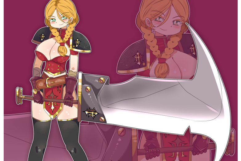 [OC] Benistra the Scarlet Bulwark! Water-Resistant Vinyl Waifu Anime Sticker!