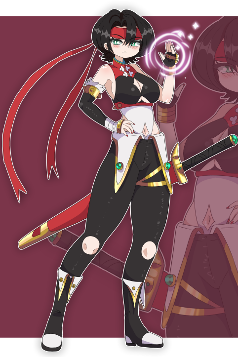 [OC] Sillia Denim the Lone Berserker! Water-Resistant Vinyl Waifu Anime Sticker!